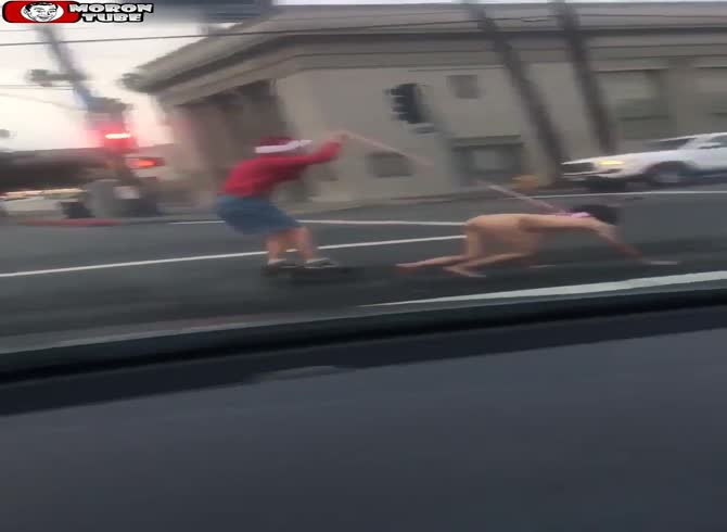 Video :Just a man and his wife strolling along the street